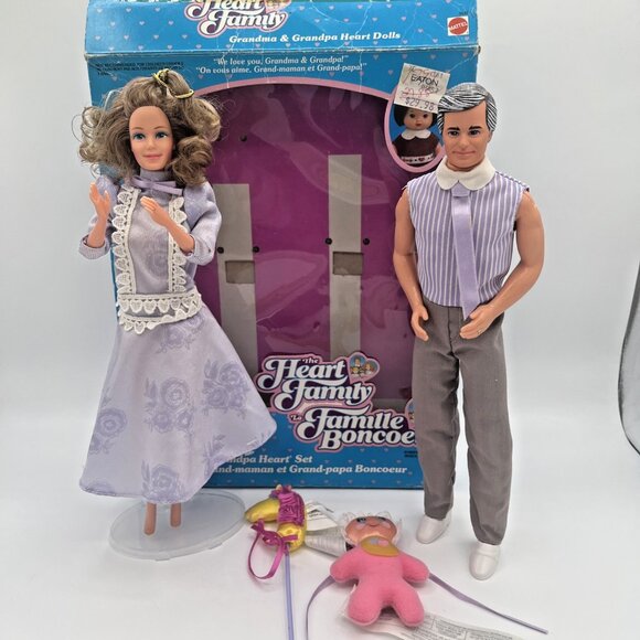 Mattel Other - Mattel 1986 Heart Family Grandma & Grandpa Heart Grandparents Dolls 3132